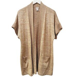 CHICO'S Sweater Vest Womens Medium Tank Open Front Cardigan Knit